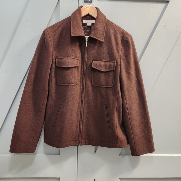 J. Crew Jackets & Blazers - J.Crew Women's Melton Wool Jacket Brown Classic Vintage Styling (90s) Size M